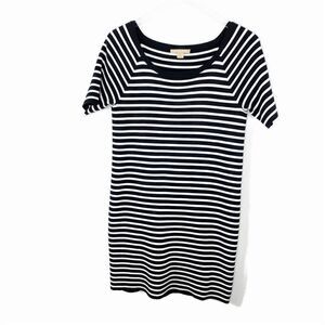 Michael Kors Short Sleeve Black and White Striped T-Shirt Dress‎